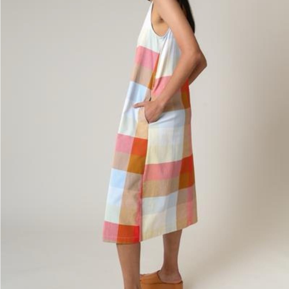 Rachel Antonoff Pastel Picnic Blanket Charlotte Checkered Midi Dress - Picture 5 of 6